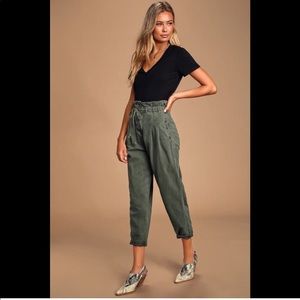 Free People Margate Pleated Trouser - XS Olive green